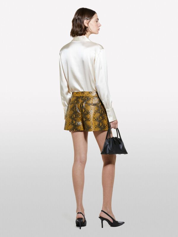 %100 İpek Arkası Uzun Regular Fit Gömlek Kadın 0L8 Gömlek - 324A5Q6WLQ05E