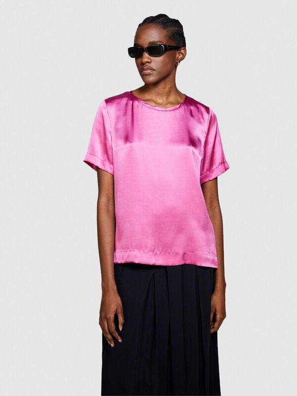 %100 İpek Regular Fit Bluz Kadın Pembe Gömlek - 323A5Q6WLQ05N