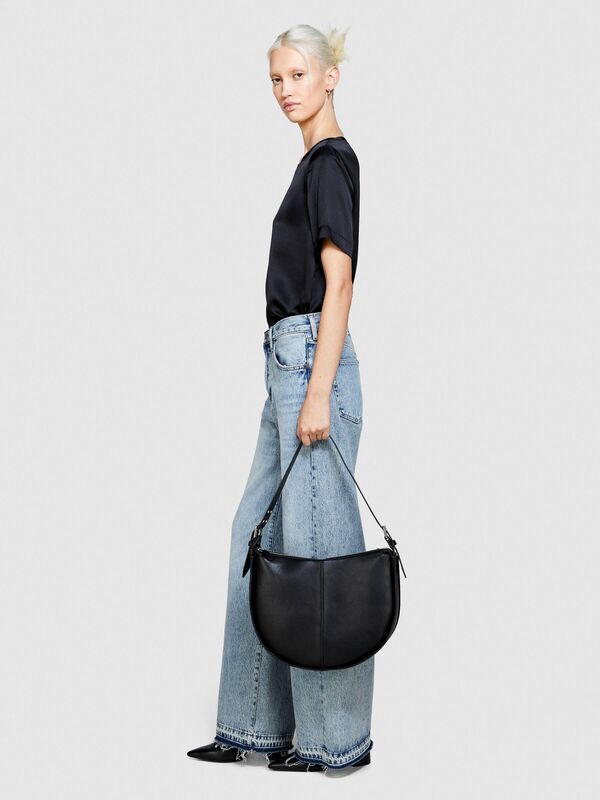 Sisley - %100 İpek Regular Fit Bluz Kadın Siyah Gömlek - 323A5Q6WLQ05N