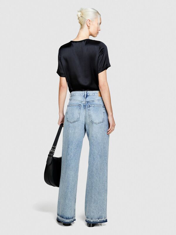 %100 İpek Regular Fit Bluz Kadın Siyah Gömlek - 323A5Q6WLQ05N