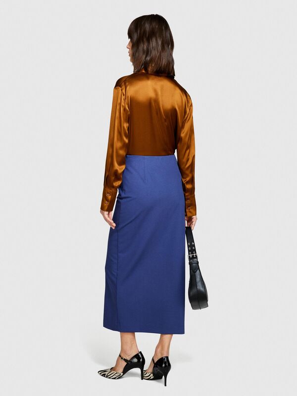 %100 İpek Regular Fit Gömlek Kadın Kahverengi Gömlek - 323A5Q6WLQ05E