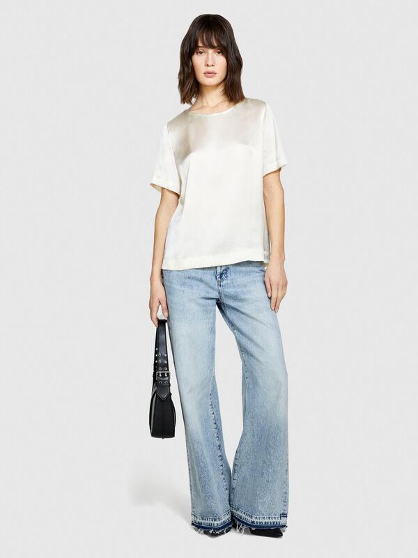 %100 İpek Regular Fit Bluz Kadın Bej Gömlek - 323A5Q6WLQ05N