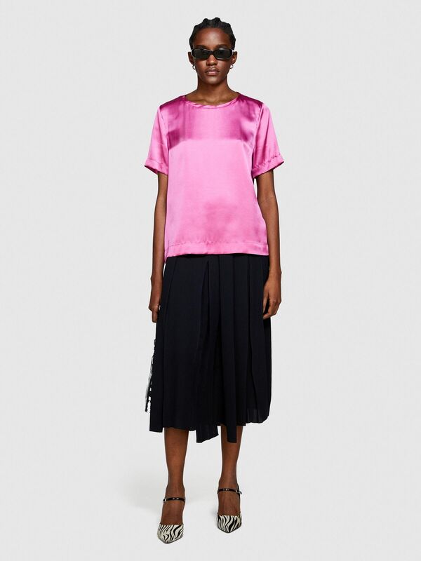 %100 İpek Regular Fit Bluz Kadın Pembe Gömlek - 323A5Q6WLQ05N