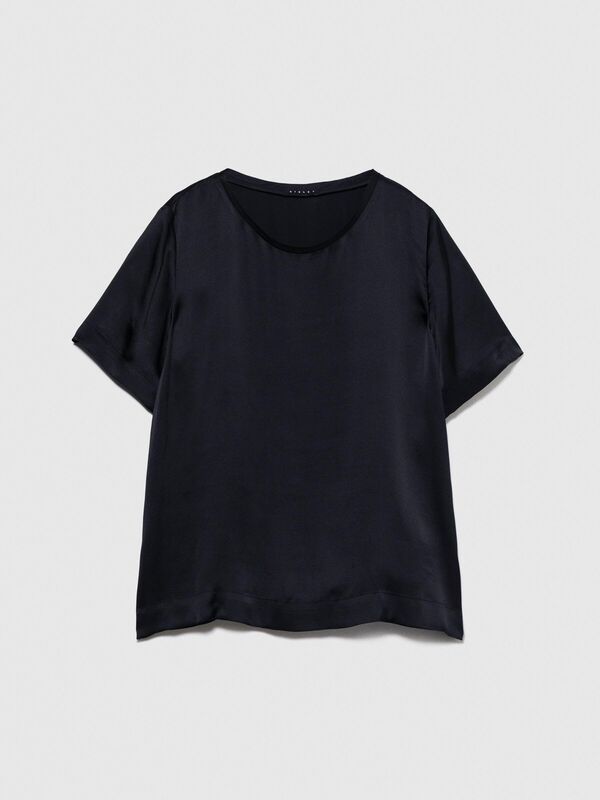 %100 İpek Regular Fit Bluz Kadın Siyah Gömlek - 323A5Q6WLQ05N