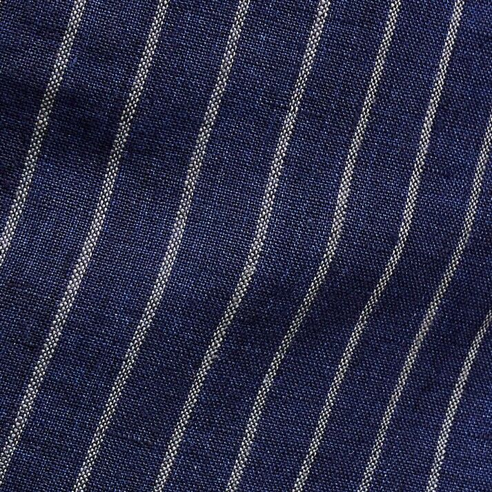 %100 Keten Çizgili Kare Yaka Askılı Bluz Kadın Haki Mix Bluz - 324P5NTHLH015