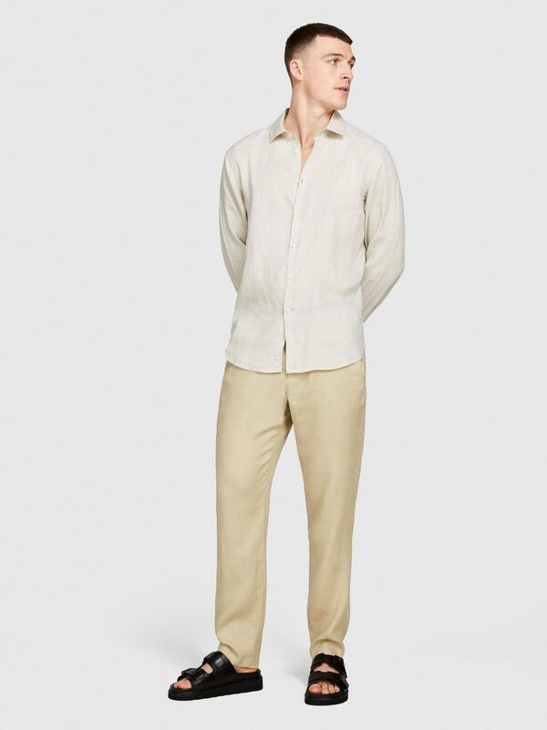 %100 Keten Regular Fit Gömlek Erkek Gri Gömlek - 324P5BKUSQ029 %100 Keten Regular Fit Gömlek Erkek Gri Gömlek - 324P5BKUSQ029