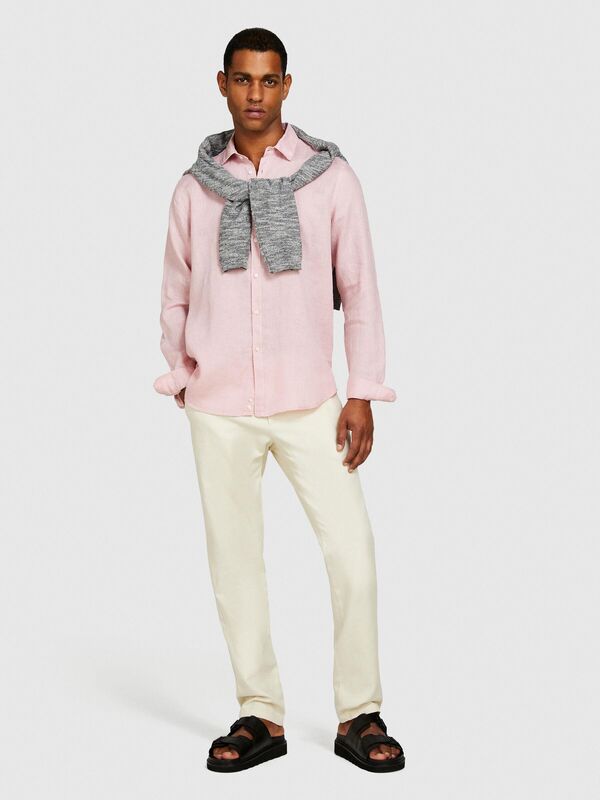 Sisley - %100 Keten Regular Fit Gömlek Erkek Mix Gömlek - 324P5BKUSQ029