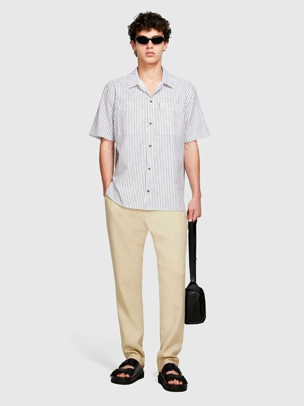 %100 Keten Slim Comfort Fit Pantolon Erkek Bej Pantolon - 325P4AGHSF049