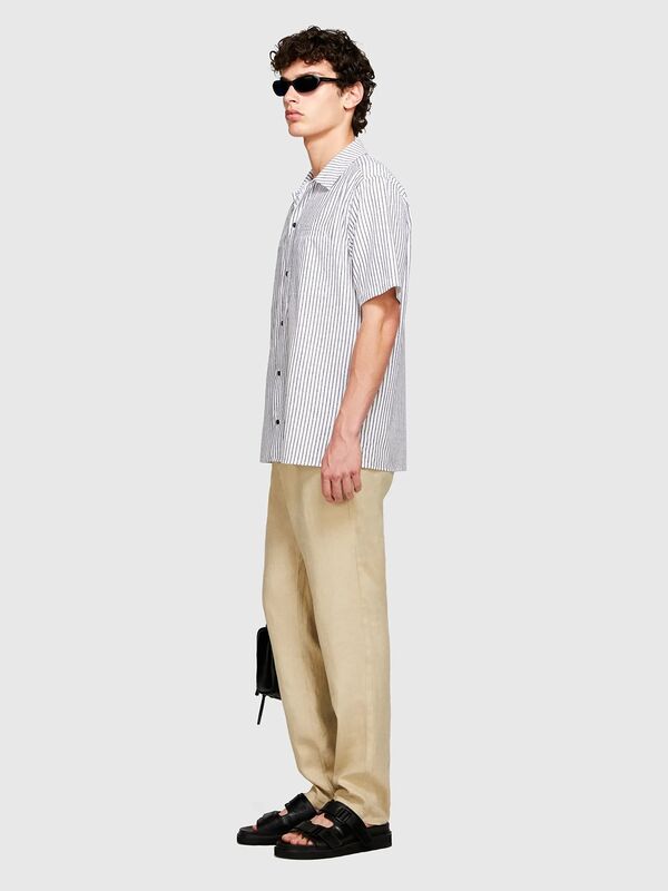 %100 Keten Slim Comfort Fit Pantolon Erkek Bej Pantolon - 325P4AGHSF049