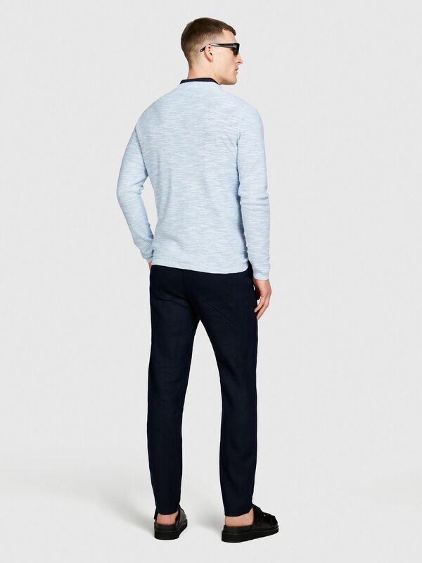 %100 Keten Slim Comfort Fit Pantolon Erkek Lacivert Pantolon - 324P4AGHSF049
