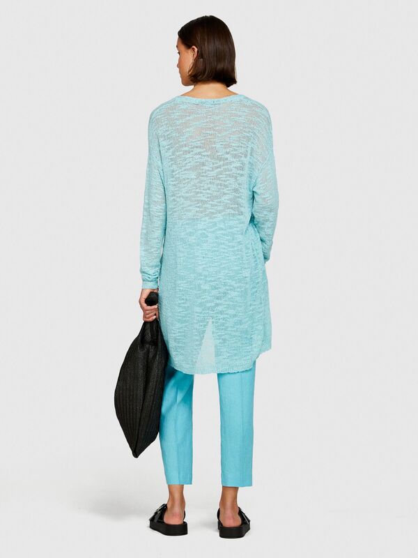 %100 Keten Yanları Elastik Önü Pileli Pantolon Kadın 2B0 Pantolon - 324P4AGHLF00S