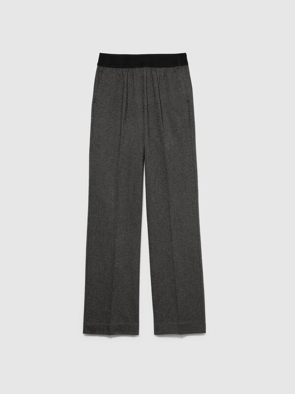 %100 Koton Beli Lastikli Pantolon Kadın Mix Pantolon - 323A4RDGLF03X