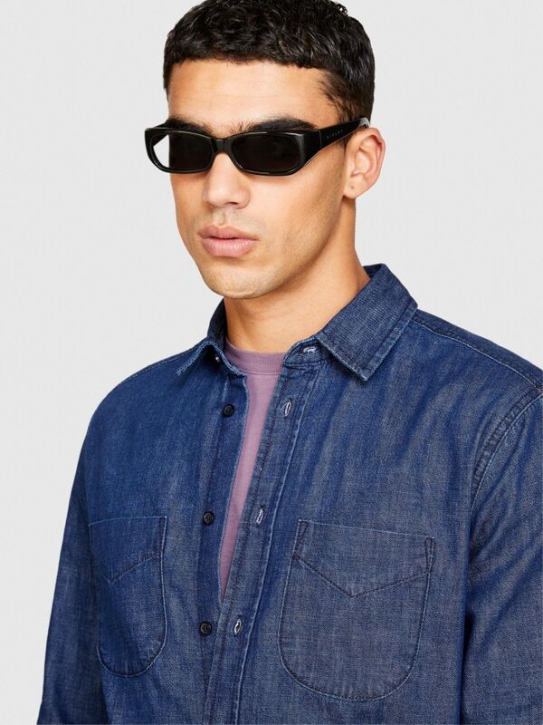 %100 Koton Denim Gömlek Erkek Haki Mix Gömlek - 323A5FV6SQ017 %100 Koton Denim Gömlek Erkek Haki Mix Gömlek - 323A5FV6SQ017