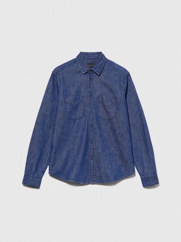 %100 Koton Denim Gömlek Erkek Haki Mix Gömlek - 323A5FV6SQ017