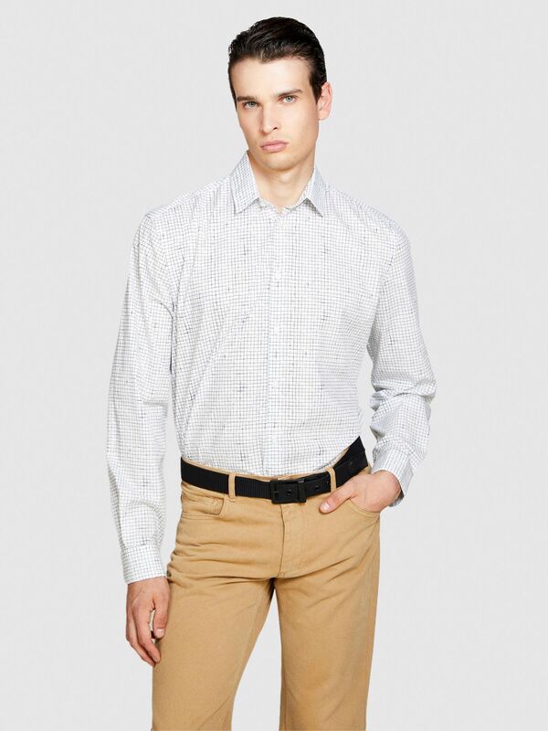 %100 Koton Desenli Poplin Gömlek Erkek Renkli Gömlek - 323A597RSQ02S