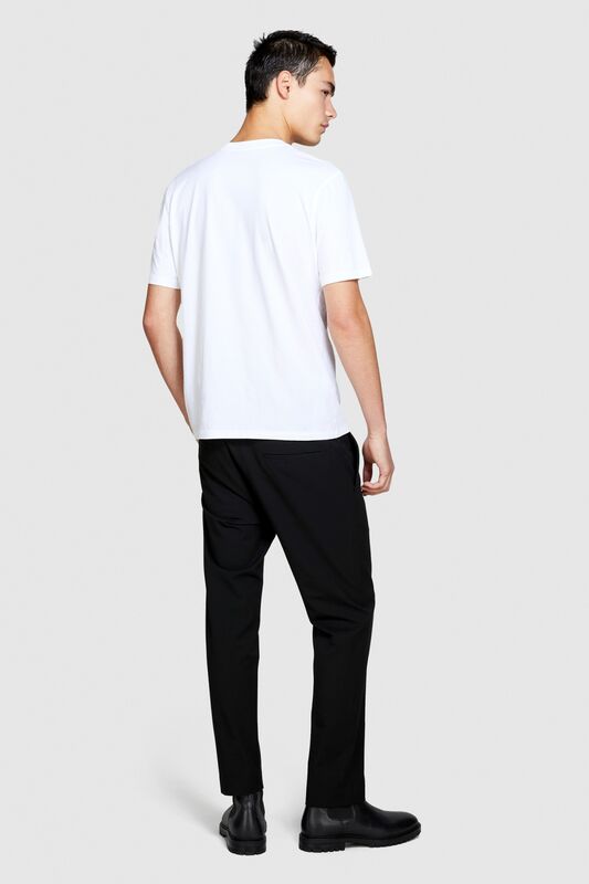 %100 Koton El Baskılı T-Shirt Erkek Beyaz T-Shirt - 323A3096S1030