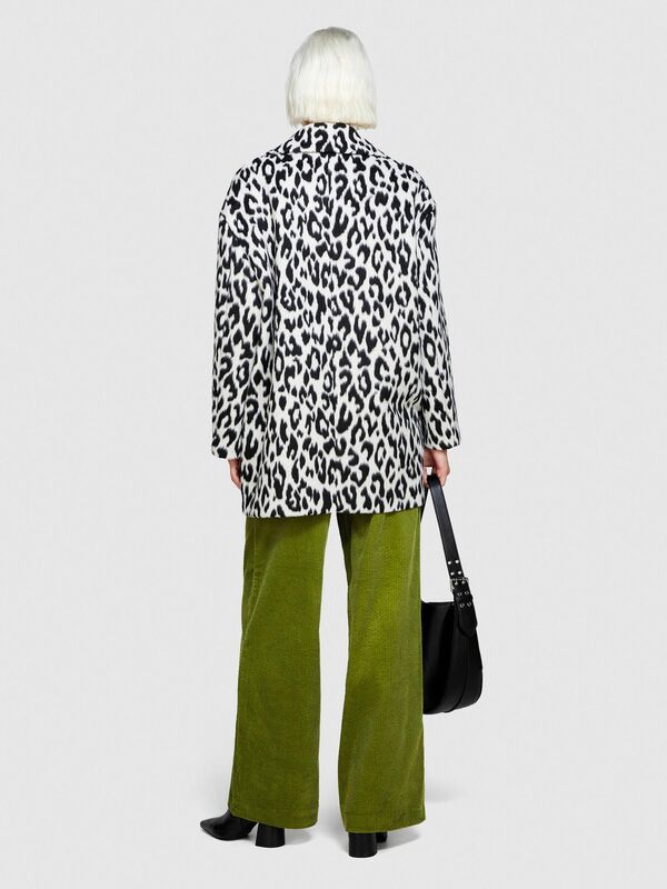 %100 Koton Geniş Paça Kadife Pantolon Kadın Yeşil T-Shirt - 323A453ULF040