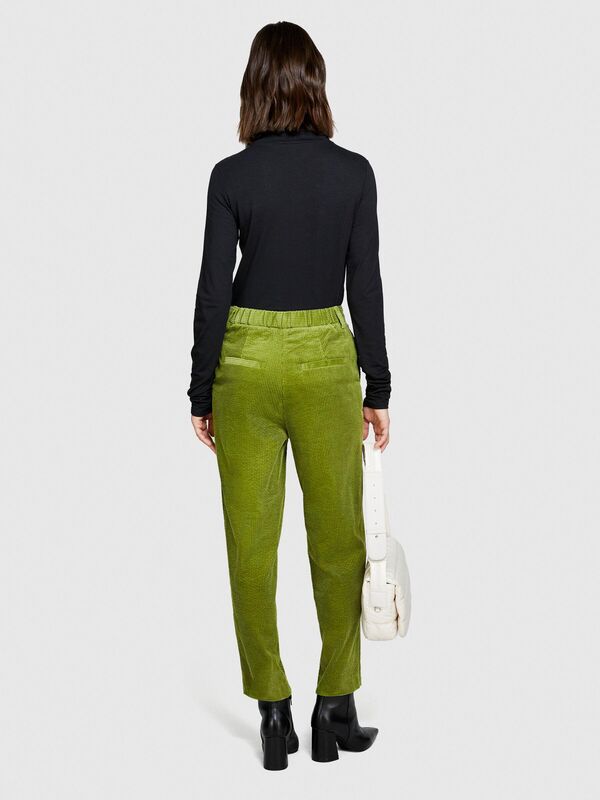 %100 Koton Jogger Kadife Pantolon Kadın Açık Yeşil Pantolon - 323A453ULF03Z