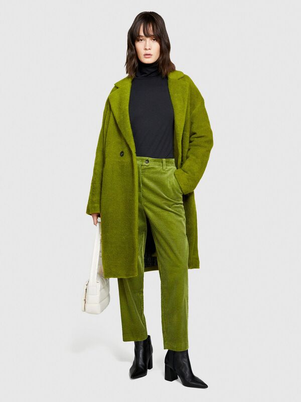 %100 Koton Jogger Kadife Pantolon Kadın Açık Yeşil Pantolon - 323A453ULF03Z