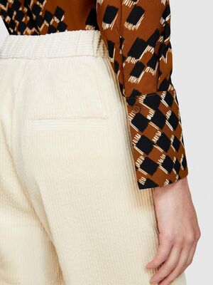 Sisley - %100 Koton Jogger Kadife Pantolon Kadın Bej Pantolon - 323A453ULF03Z