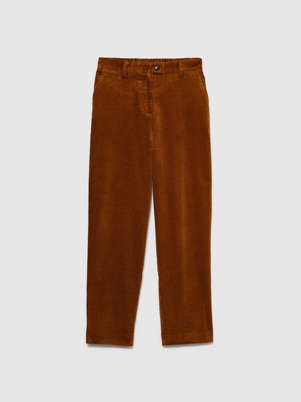 %100 Koton Jogger Kadife Pantolon Kadın Kahverengi Pantolon - 323A453ULF03Z