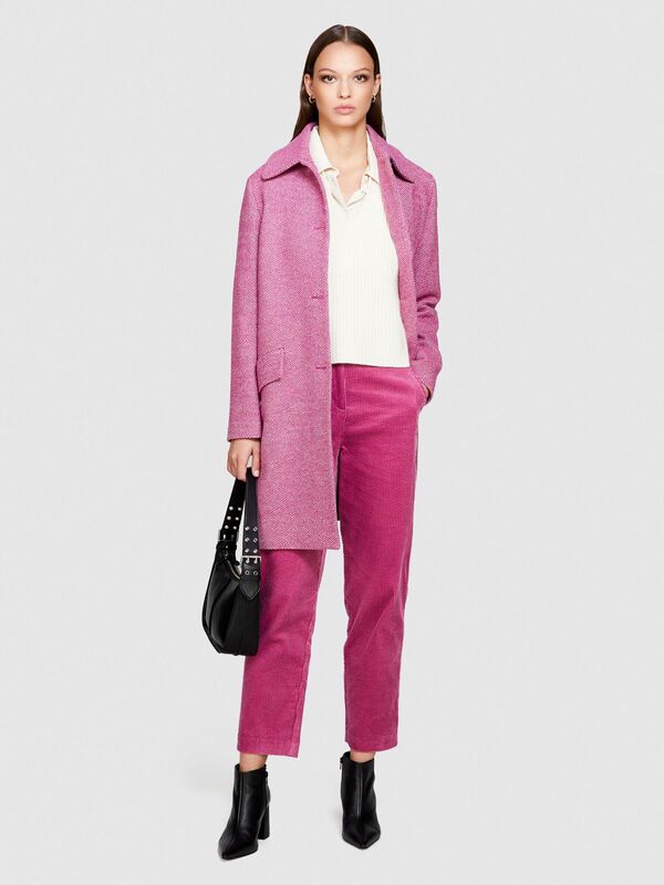 %100 Koton Jogger Kadife Pantolon Kadın Pembe T-Shirt - 323A453ULF03Z