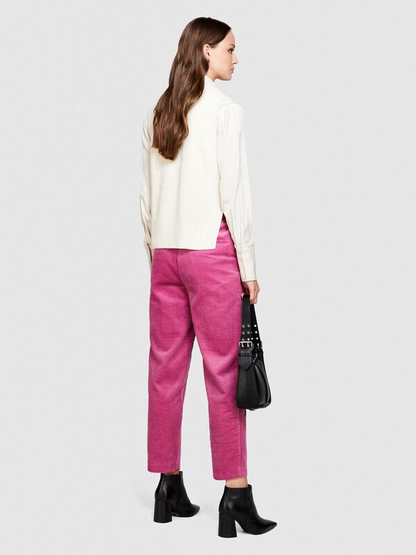 %100 Koton Jogger Kadife Pantolon Kadın Şeker Pembesi Pantolon - 323A453ULF03Z