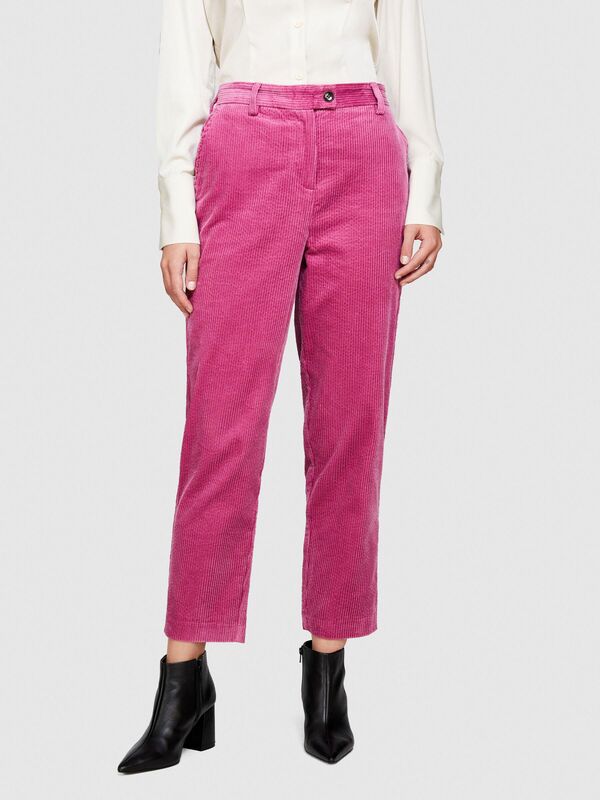 %100 Koton Jogger Kadife Pantolon Kadın Şeker Pembesi Pantolon - 323A453ULF03Z