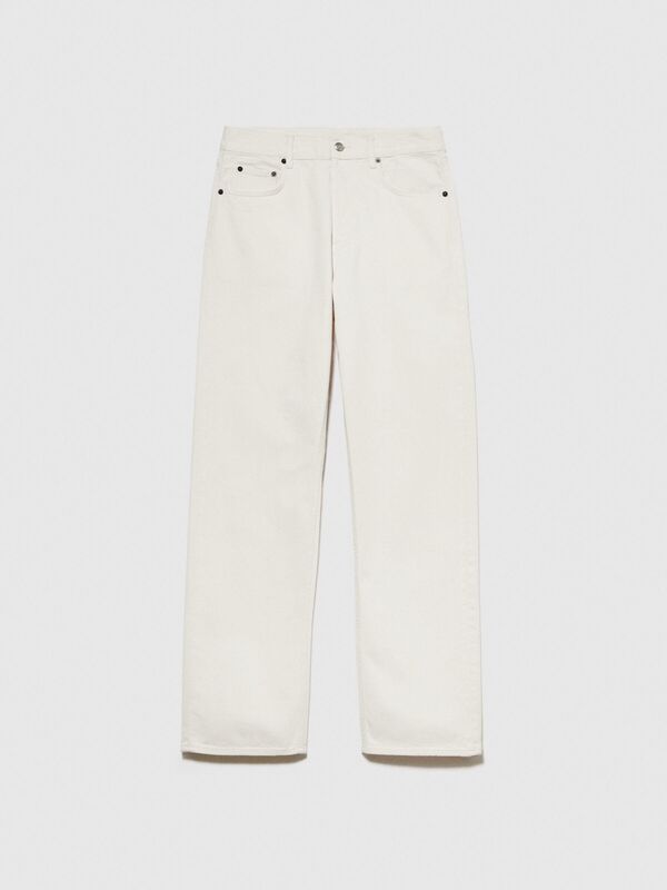 %100 Koton London Boyfriend Fit Denim Pantolon Kadın Beyaz T-Shirt - 323A4OH2LE02G