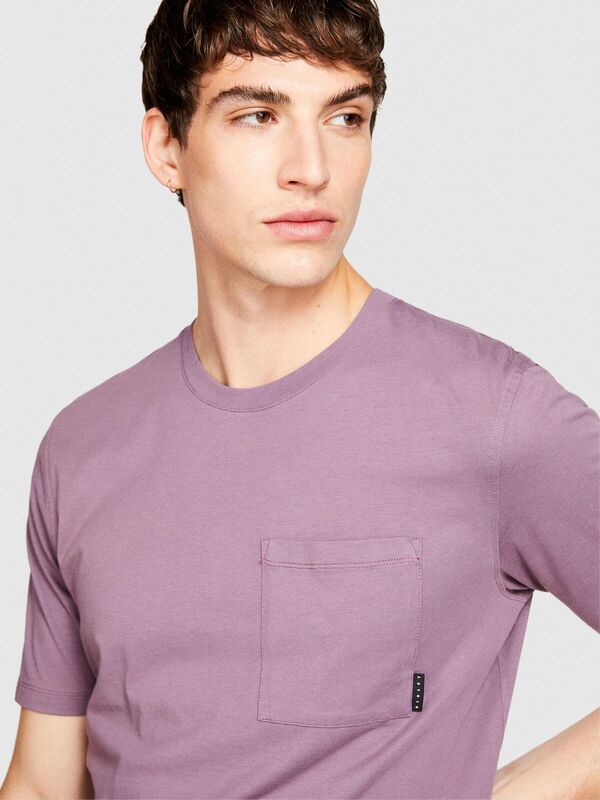 %100 Koton Regular Fit Cepli T-Shirt Erkek Mor T-Shirt - 323A3096S1033