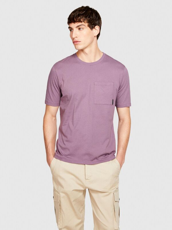 %100 Koton Regular Fit Cepli T-Shirt Erkek Mor T-Shirt - 323A3096S1033