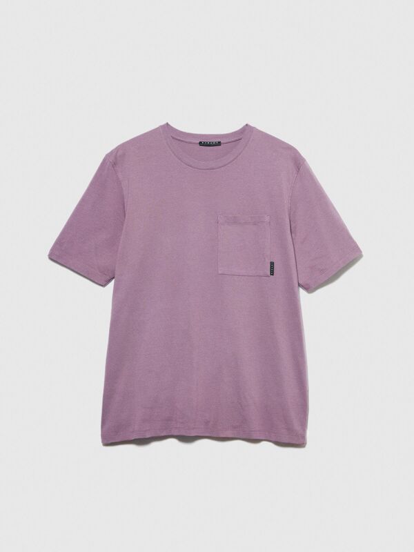 %100 Koton Regular Fit Cepli T-Shirt Erkek Mor T-Shirt - 323A3096S1033