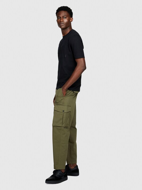 %100 Koton Regular Fit Cepli T-Shirt Erkek Siyah T-Shirt - 323A3096S1033