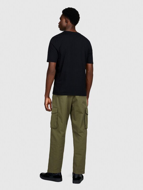 %100 Koton Regular Fit Cepli T-Shirt Erkek Siyah T-Shirt - 323A3096S1033