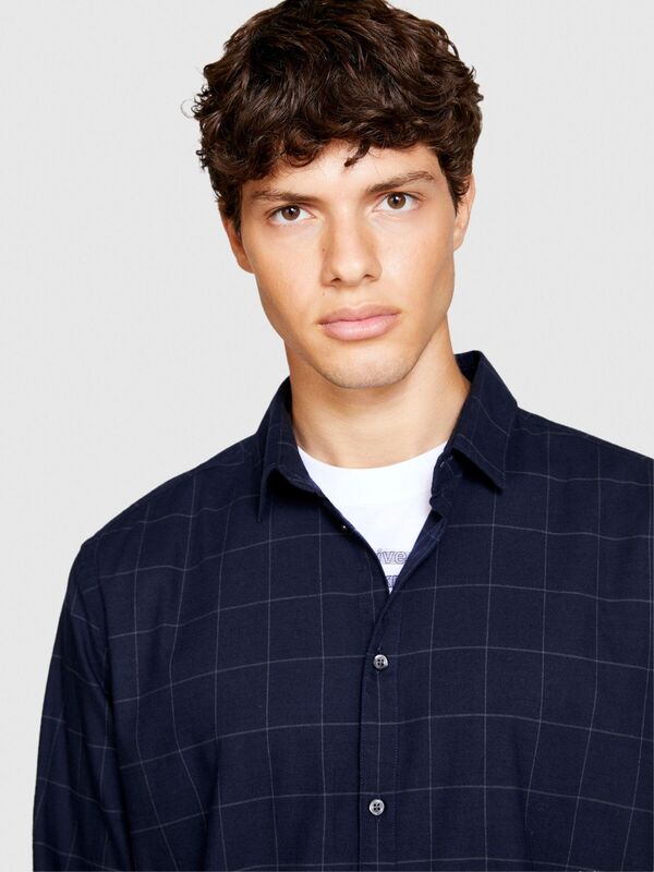 %100 Koton Regular Fit Ekoseli Gömlek Erkek Siyah Mix Gömlek - 323A5MYZSQ02Q