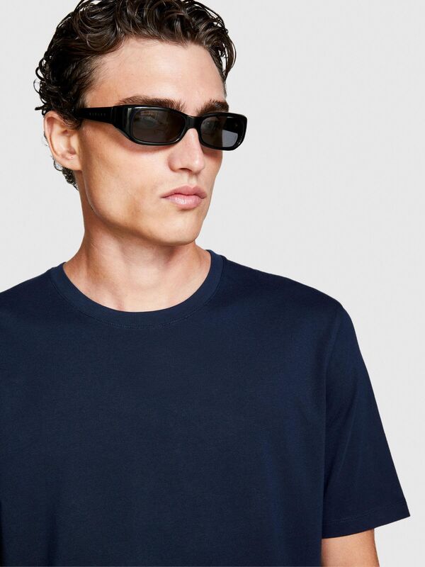 %100 Koton Regular Fit T-Shirt Erkek Lacivert T-Shirt - 323A3096S101J