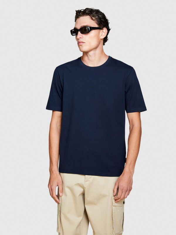 %100 Koton Regular Fit T-Shirt Erkek Lacivert T-Shirt - 323A3096S101J