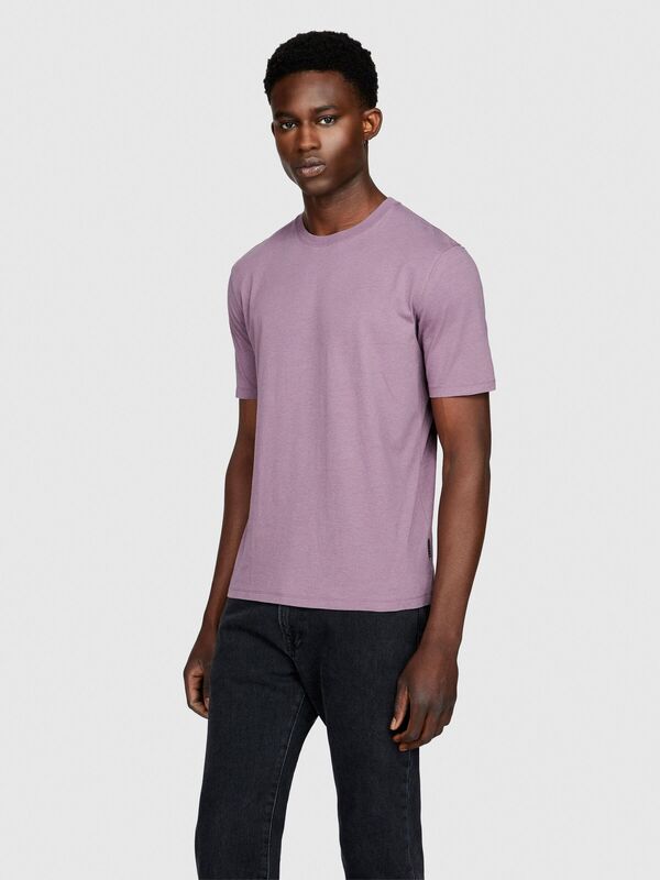 %100 Koton Regular Fit T-Shirt Erkek Mor T-Shirt - 323A3096S101J