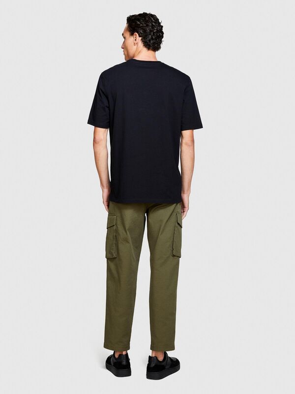 %100 Koton Regular Fit T-Shirt Erkek Siyah T-Shirt - 323A3096S101J