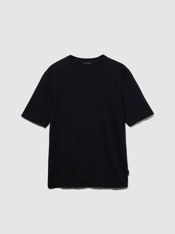 %100 Koton Regular Fit T-Shirt Erkek Siyah T-Shirt - 323A3096S101J