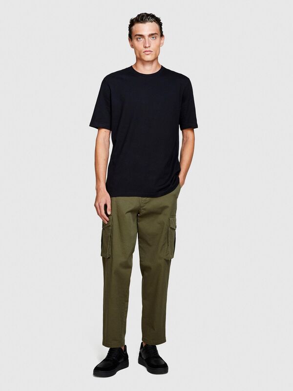 %100 Koton Regular Fit T-Shirt Erkek Siyah T-Shirt - 323A3096S101J