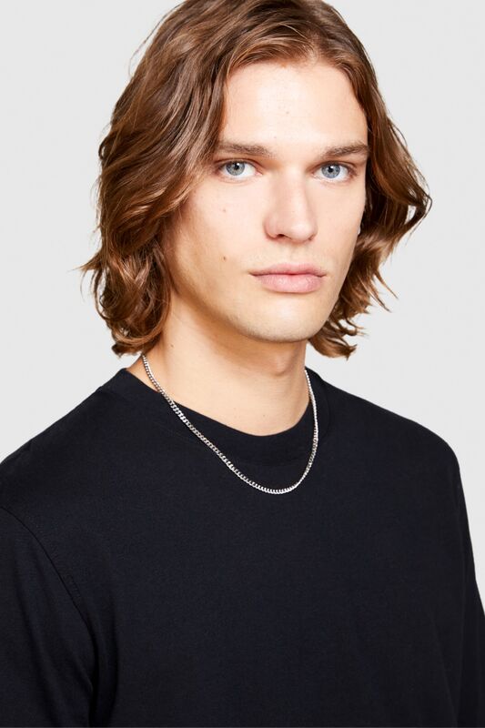 %100 Koton Regular Fit Uzun Kollu T-Shirt Erkek Siyah T-Shirt - 323A37E3S102Z