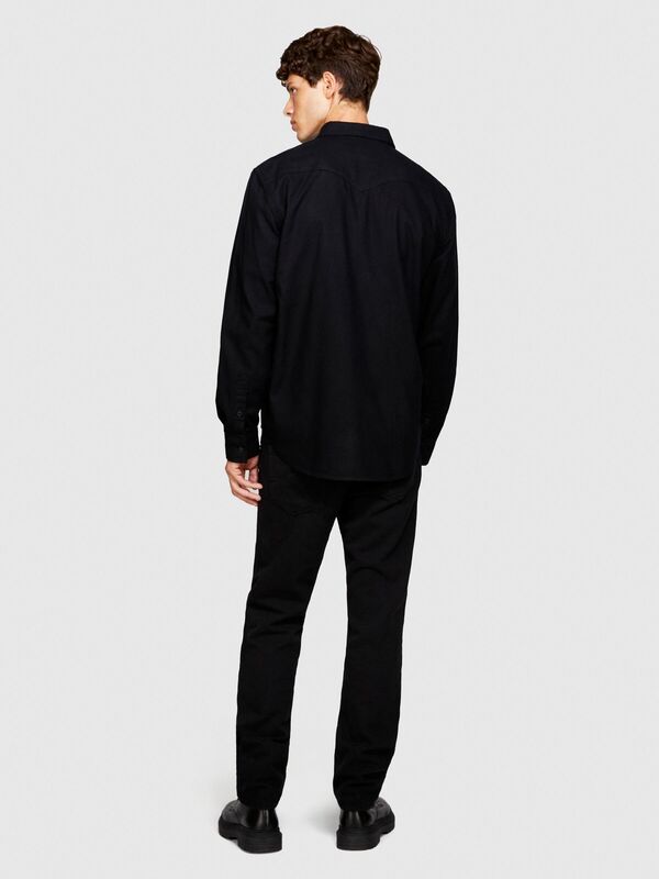 %100 Koton Regular Fit Western Gömlek Erkek Siyah Gömlek - 323A51ZZSQ02U