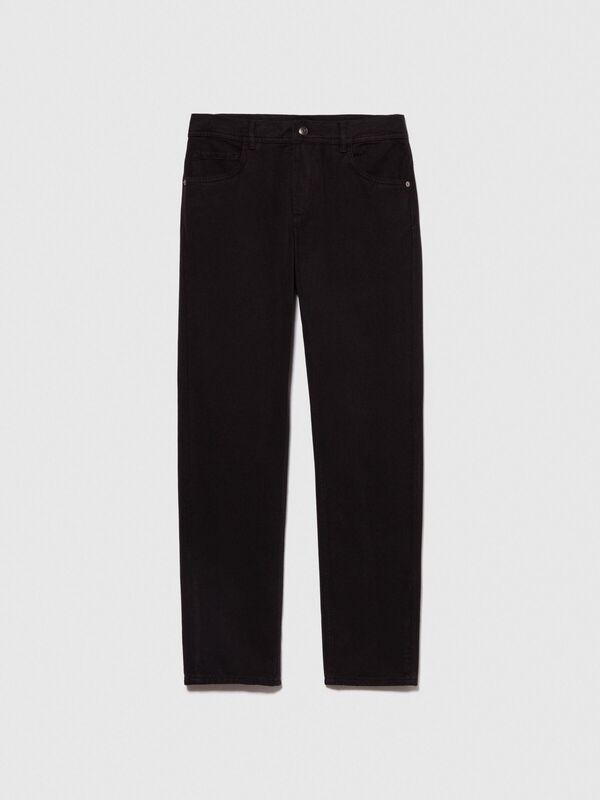 %100 Koton Slim Fit Desenli Kanvas Pantolon Erkek Siyah Pantolon - 323A4TFHSE01T