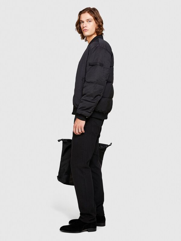 %100 Koton Slim Fit Desenli Kanvas Pantolon Erkek Siyah Pantolon - 323A4TFHSE01T