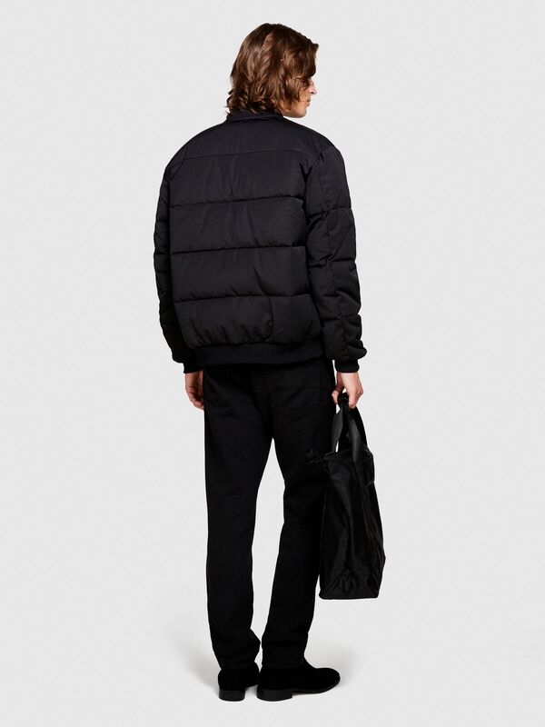 %100 Koton Slim Fit Desenli Kanvas Pantolon Erkek Siyah T-Shirt - 323A4TFHSE01T