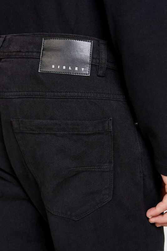 %100 Koton Slim Fit Desenli Kanvas Pantolon Erkek Siyah T-Shirt - 323A4TFHSE01T