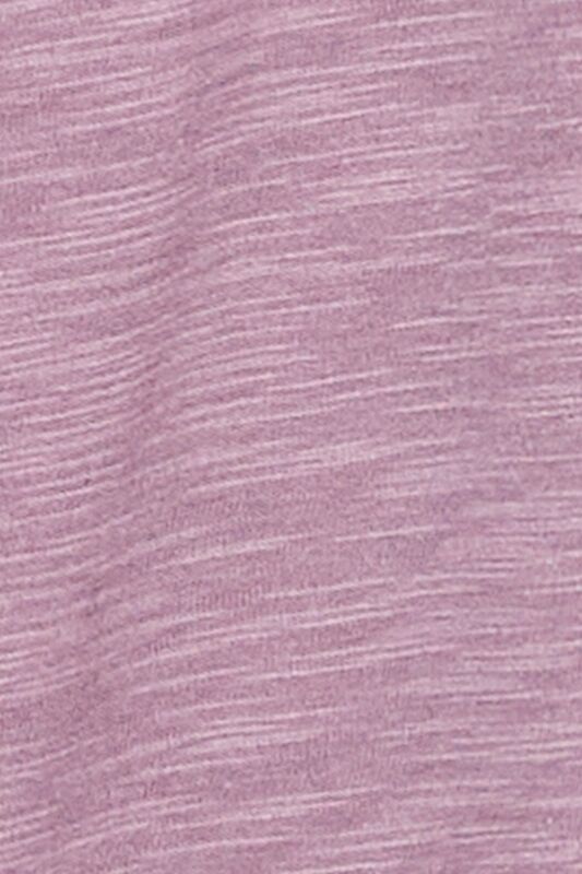 %100 Koton Slim Fit Düğme Detayli Slub T-Shirt Erkek Mor T-Shirt - 323A3YR7S1009
