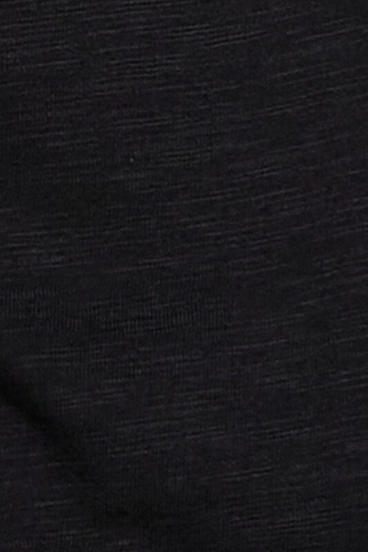 %100 Koton Slim Fit Düğme Detayli Slub T-Shirt Erkek Siyah T-Shirt - 323A3YR7S1009