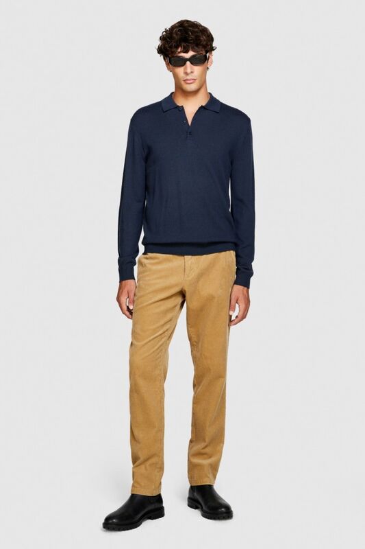 %100 Koton Slim Fit Fitilli Kadife Pantolon Erkek Bej T-Shirt - 323A4SFRSF03D